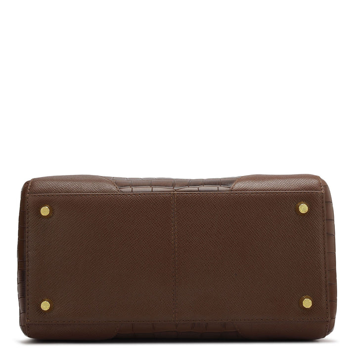 Medium Croco Franzy Leather Satchel - Date