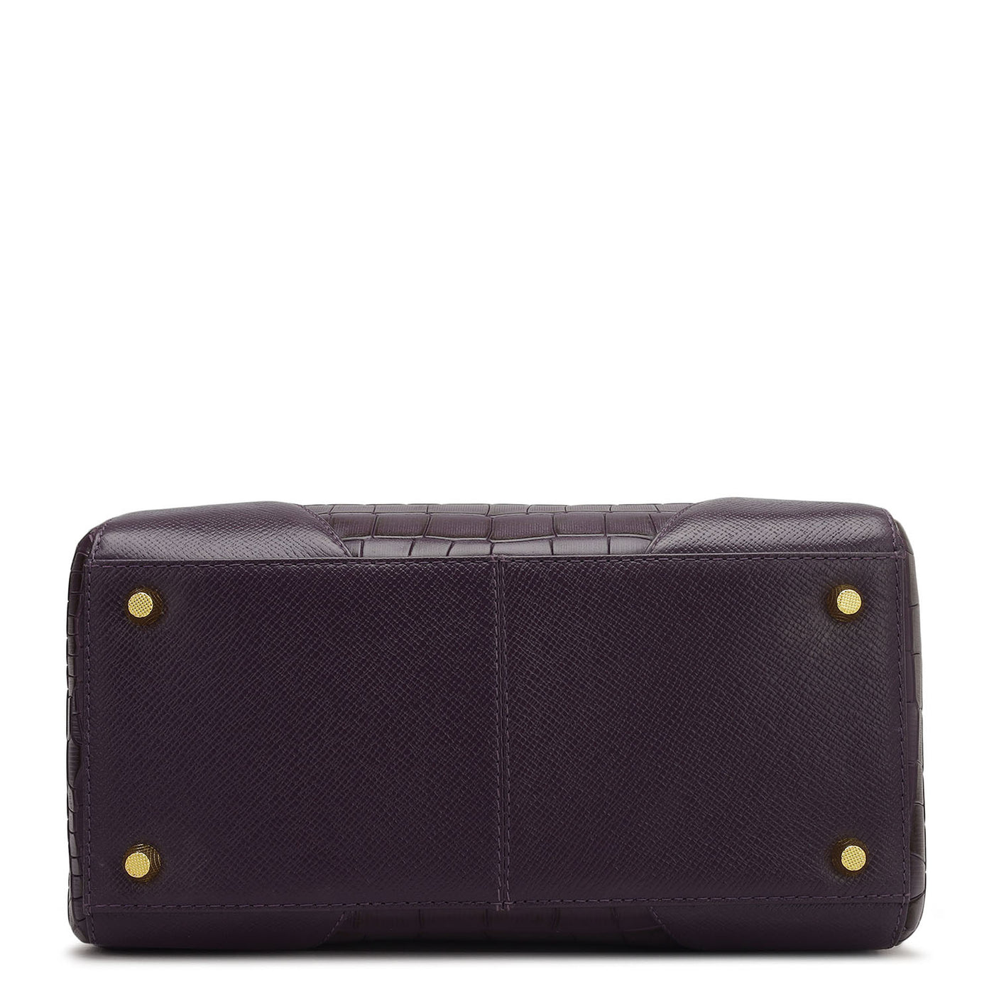 Medium Croco Franzy Leather Satchel - Grapevine