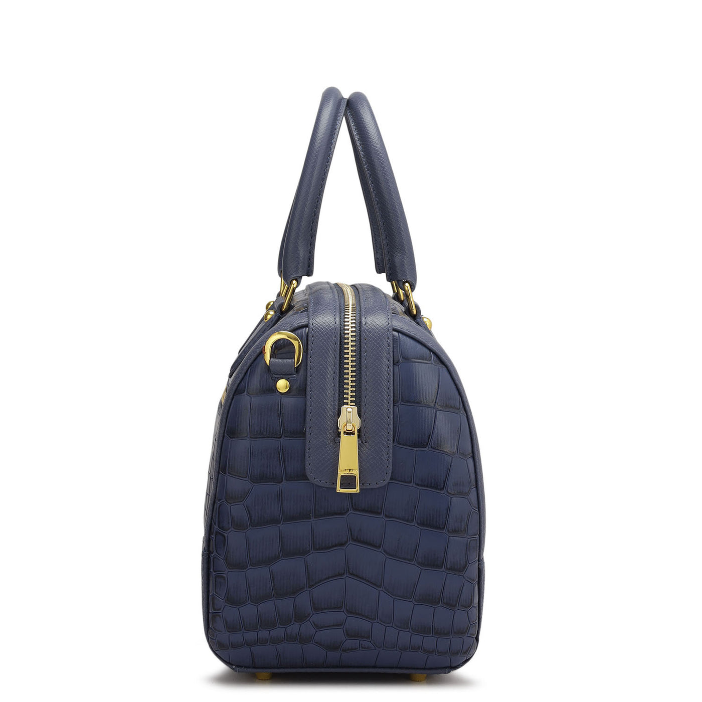 Medium Croco Franzy Leather Satchel - Stardust