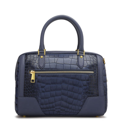 Medium Croco Franzy Leather Satchel - Stardust