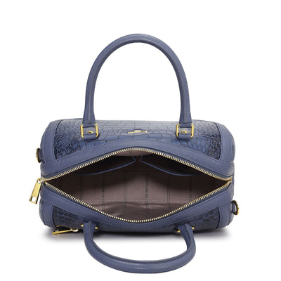 Medium Croco Franzy Leather Satchel - Stardust