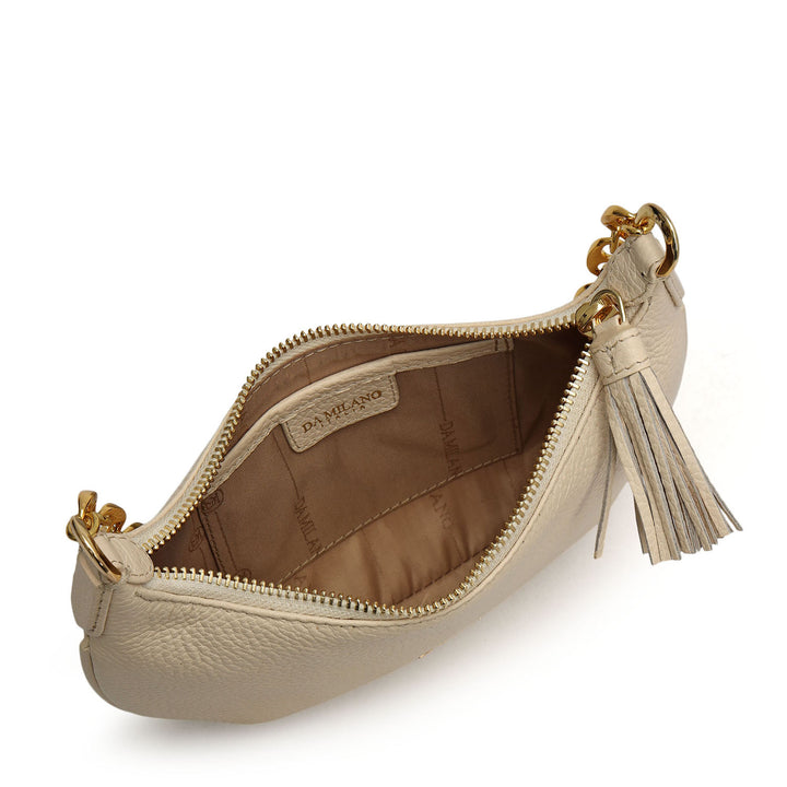 Small Wax Leather Baguette - Marshmallow