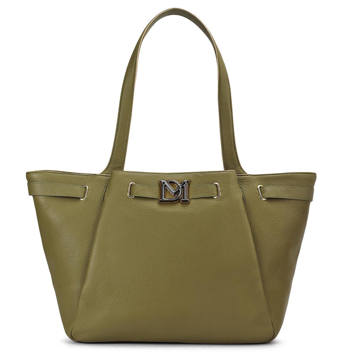 Large Wax Leather Tote - Fern