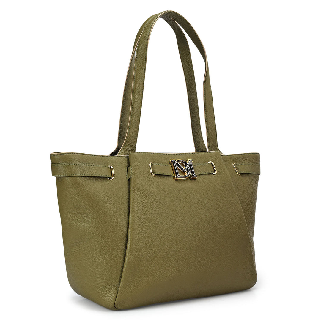 Large Wax Leather Tote - Fern
