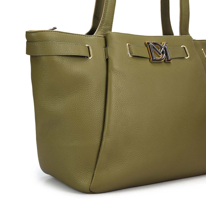 Large Wax Leather Tote - Fern