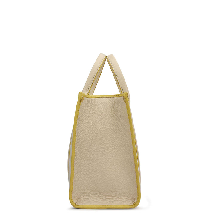 Small Wax Leather Top Handle - Marshmallow