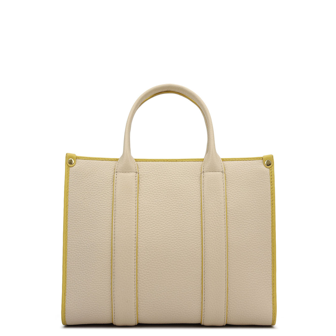 Small Wax Leather Top Handle - Marshmallow