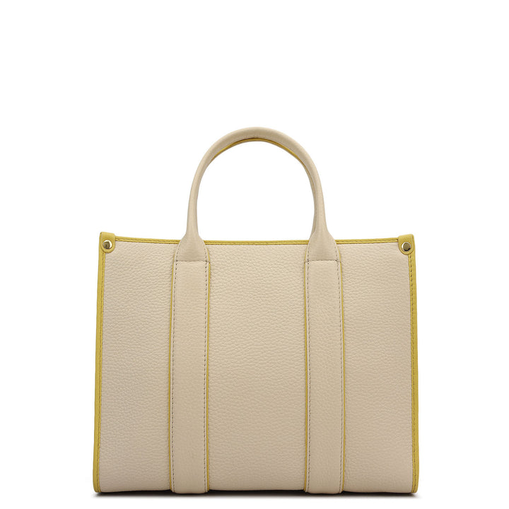 Small Wax Leather Top Handle - Marshmallow