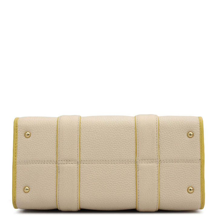 Small Wax Leather Top Handle - Marshmallow