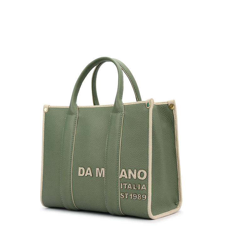 Small Wax Leather Top Handle - Sage