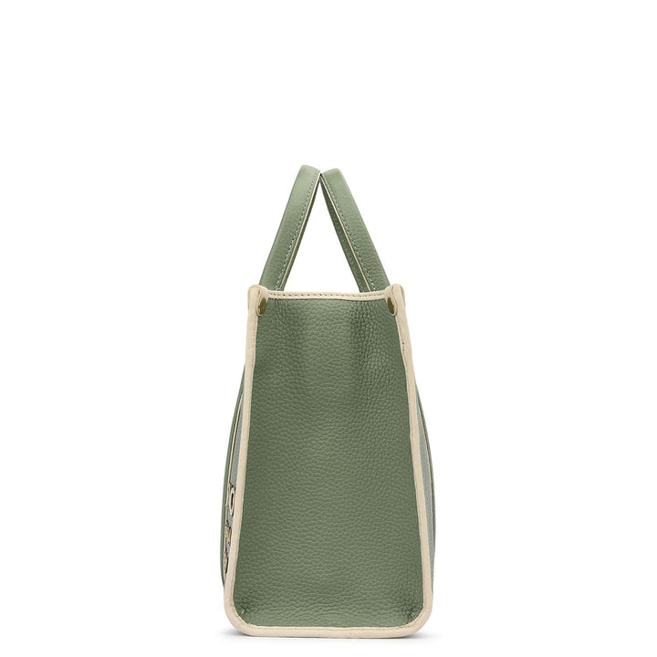 Small Wax Leather Top Handle - Sage