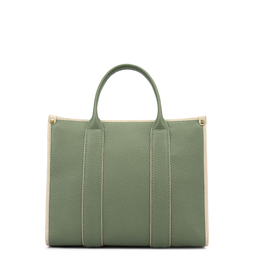Small Wax Leather Top Handle - Sage