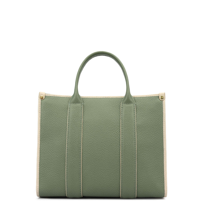 Small Wax Leather Top Handle - Sage