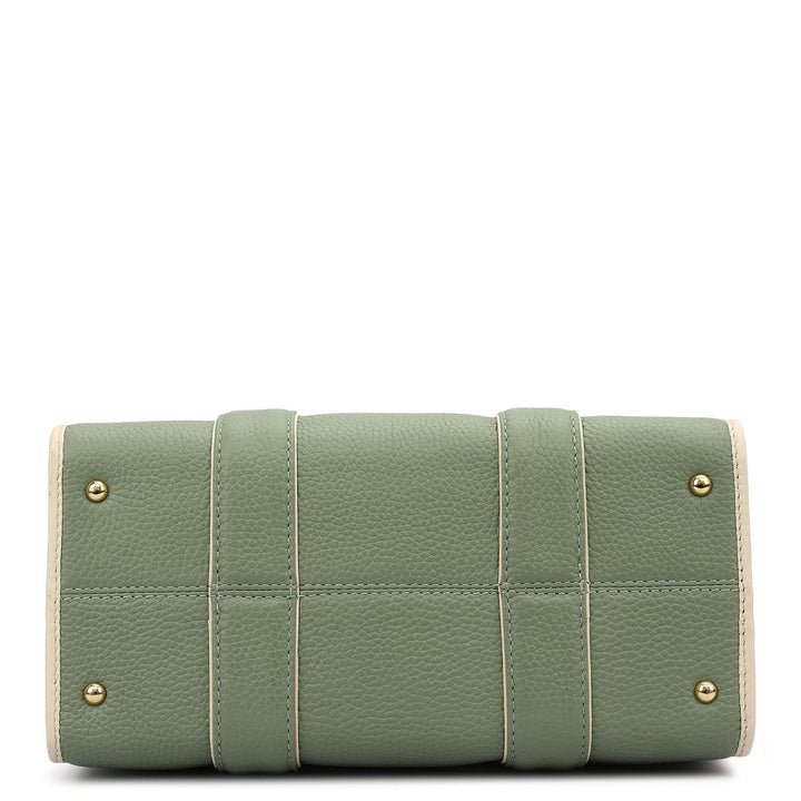 Small Wax Leather Top Handle - Sage