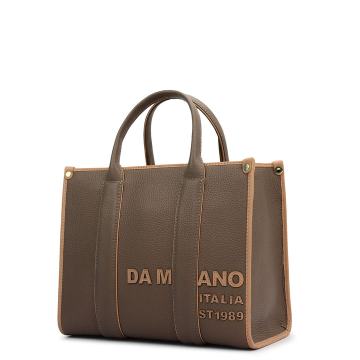 Small Wax Leather Top Handle - Smoke Grey