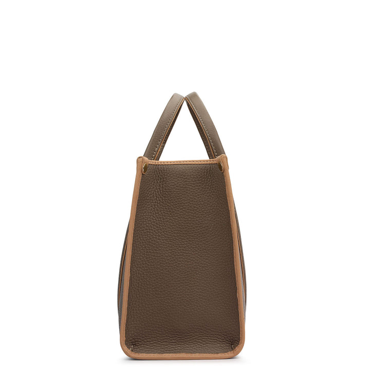 Small Wax Leather Top Handle - Smoke Grey