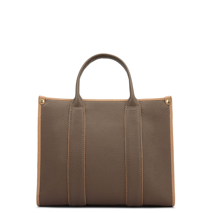 Small Wax Leather Top Handle - Smoke Grey