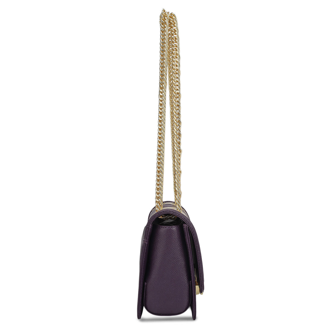 Small Croco Franzy Leather Shoulder Bag - Grapevine & Frost
