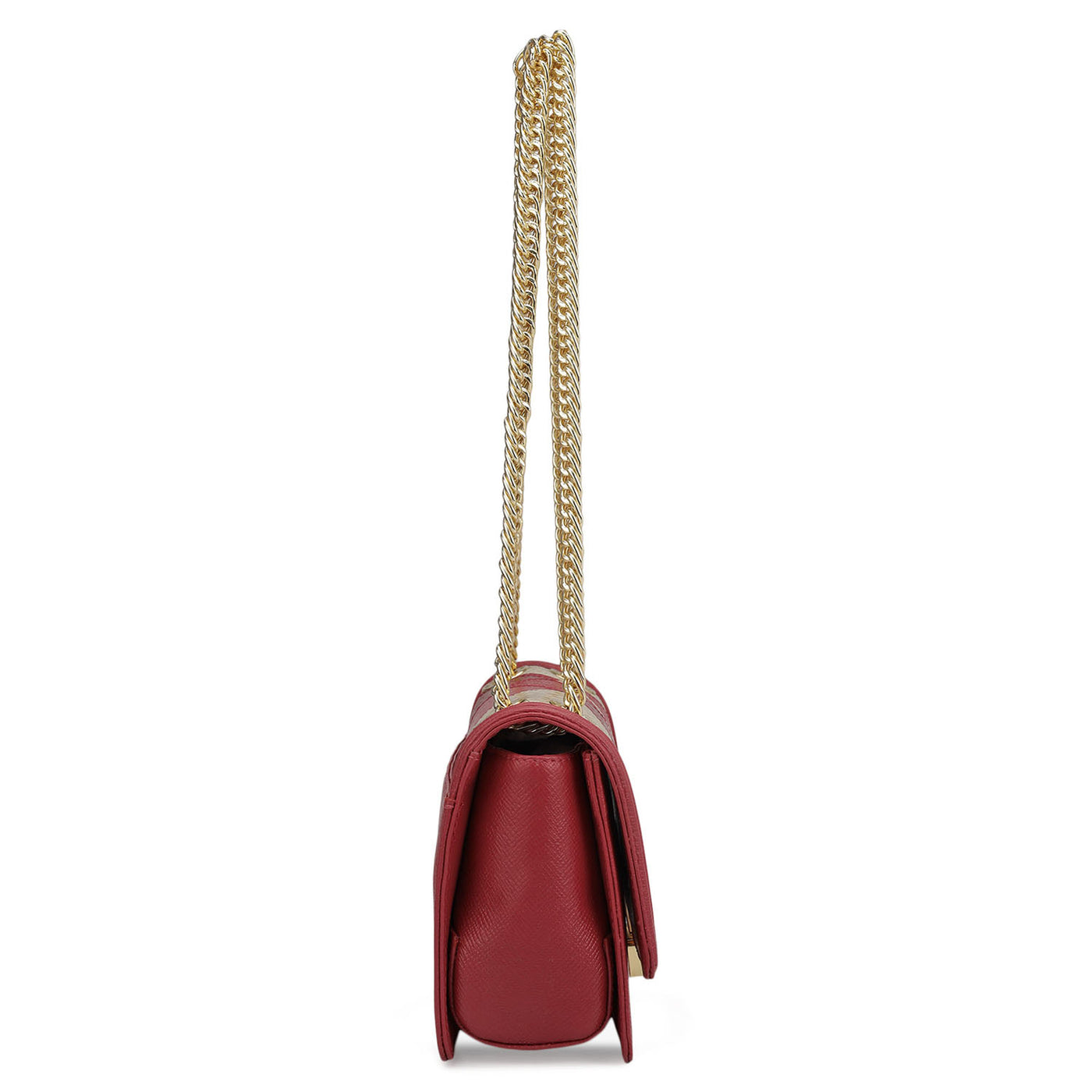 Small Croco Franzy Leather Shoulder Bag - Plumberry & Frost