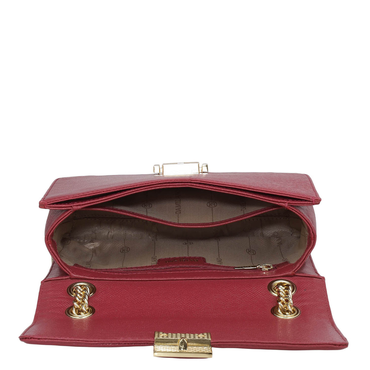 Small Croco Franzy Leather Shoulder Bag - Plumberry & Frost