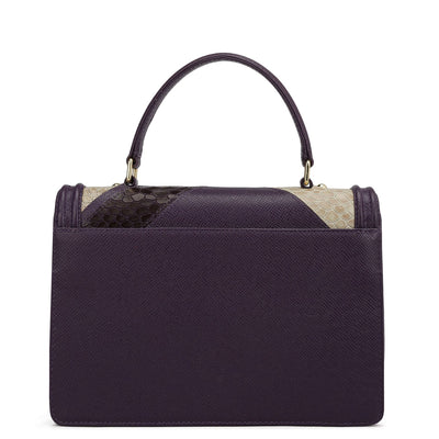 Small Croco Franzy Leather Satchel - Grapevine & Frost