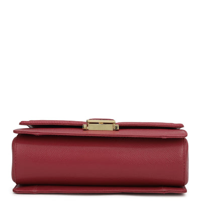 Small Croco Franzy Leather Satchel - Plumberry & Frost