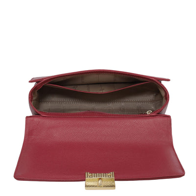 Small Croco Franzy Leather Satchel - Plumberry & Frost