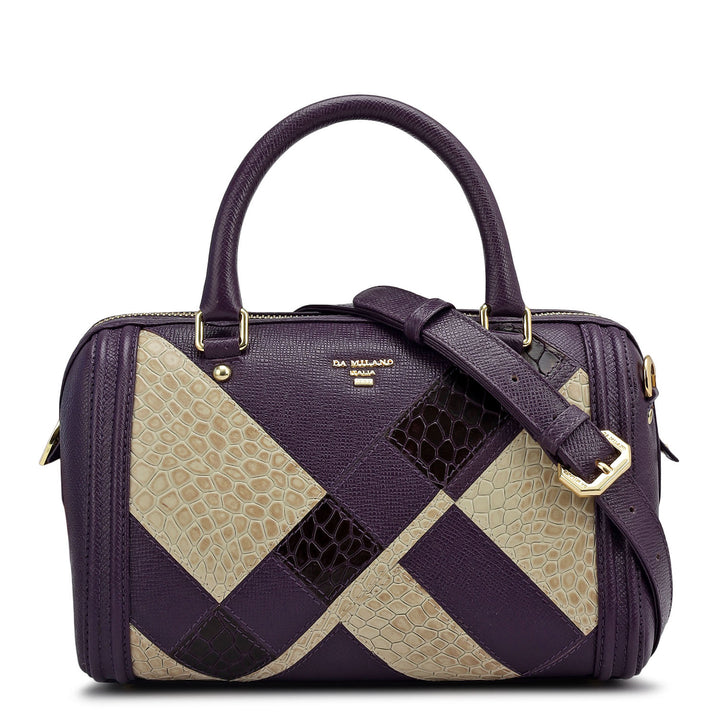 Petite Mosaic Franzy Leather Satchel - Grapevine & Frost