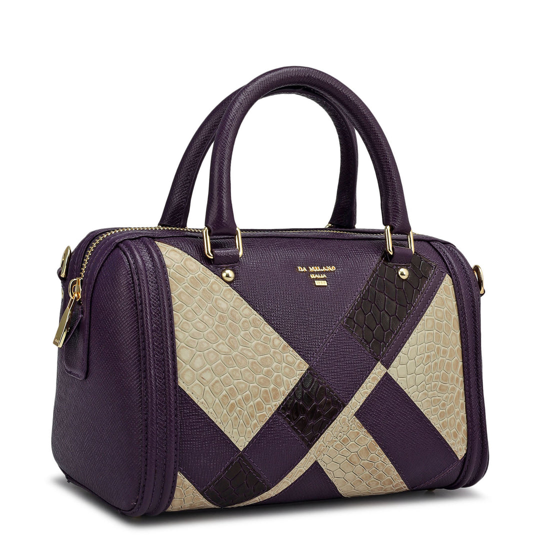 Petite Mosaic Franzy Leather Satchel - Grapevine & Frost