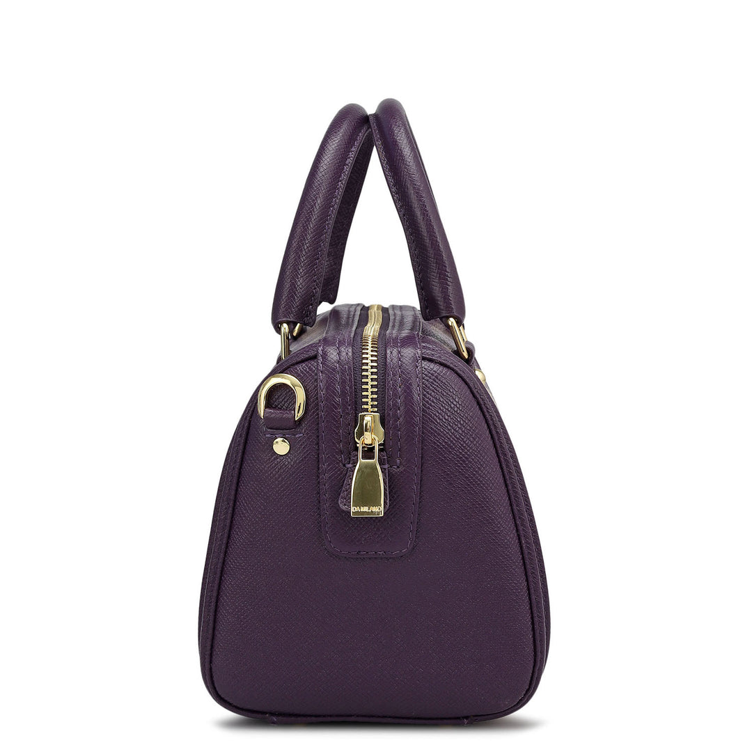 Petite Mosaic Franzy Leather Satchel - Grapevine & Frost