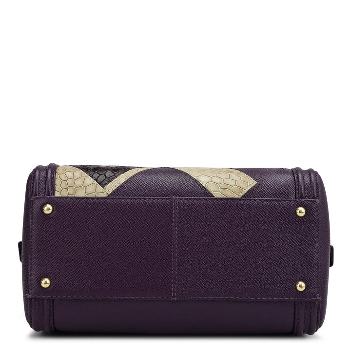 Petite Mosaic Franzy Leather Satchel - Grapevine & Frost