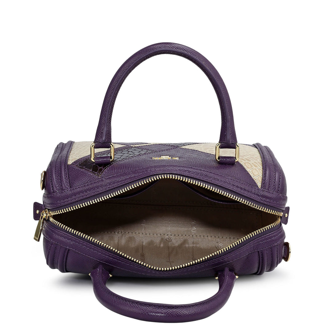Petite Mosaic Franzy Leather Satchel - Grapevine & Frost