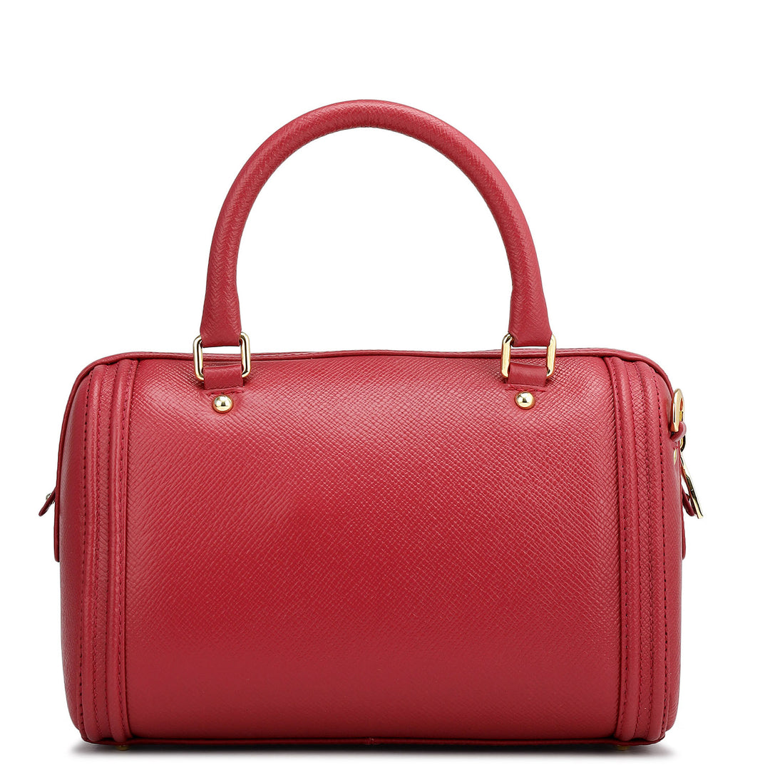 Small Croco Franzy Leather Satchel - Plumberry & Frost