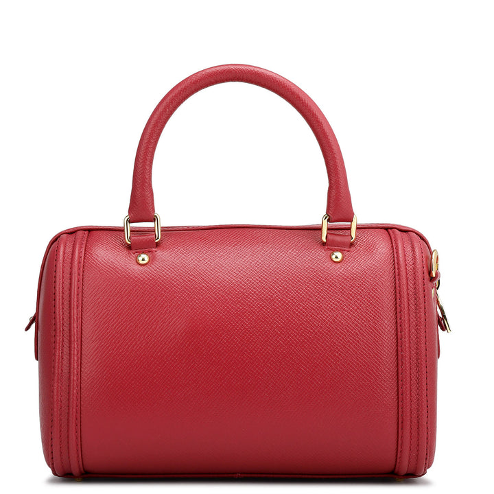 Small Croco Franzy Leather Satchel - Plumberry & Frost