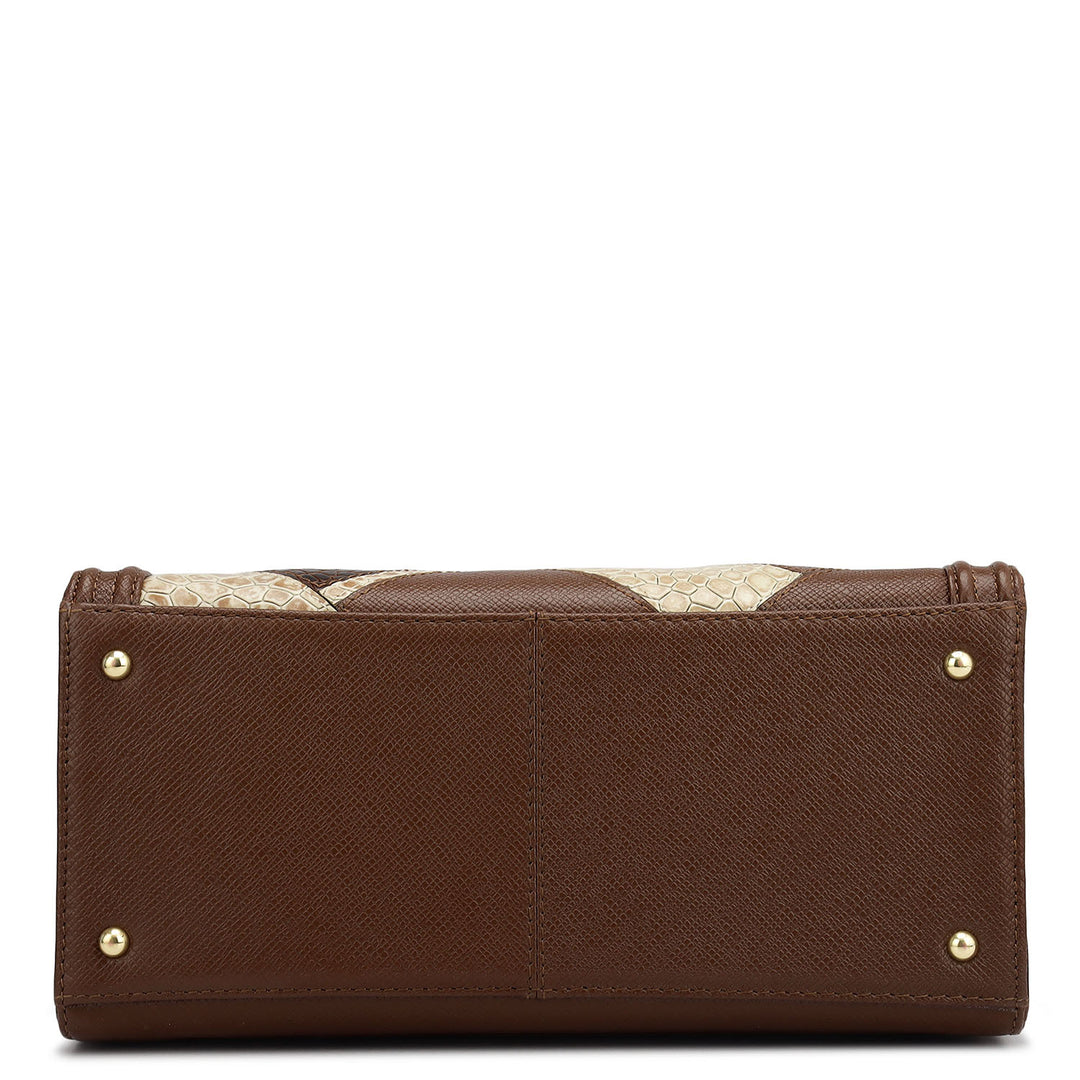 Modern Mosaic Franzy Leather Tote- Date & Frost