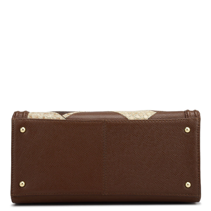 Modern Mosaic Franzy Leather Tote- Date & Frost