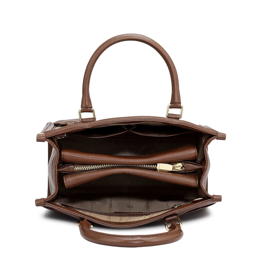 Modern Mosaic Franzy Leather Tote- Date & Frost