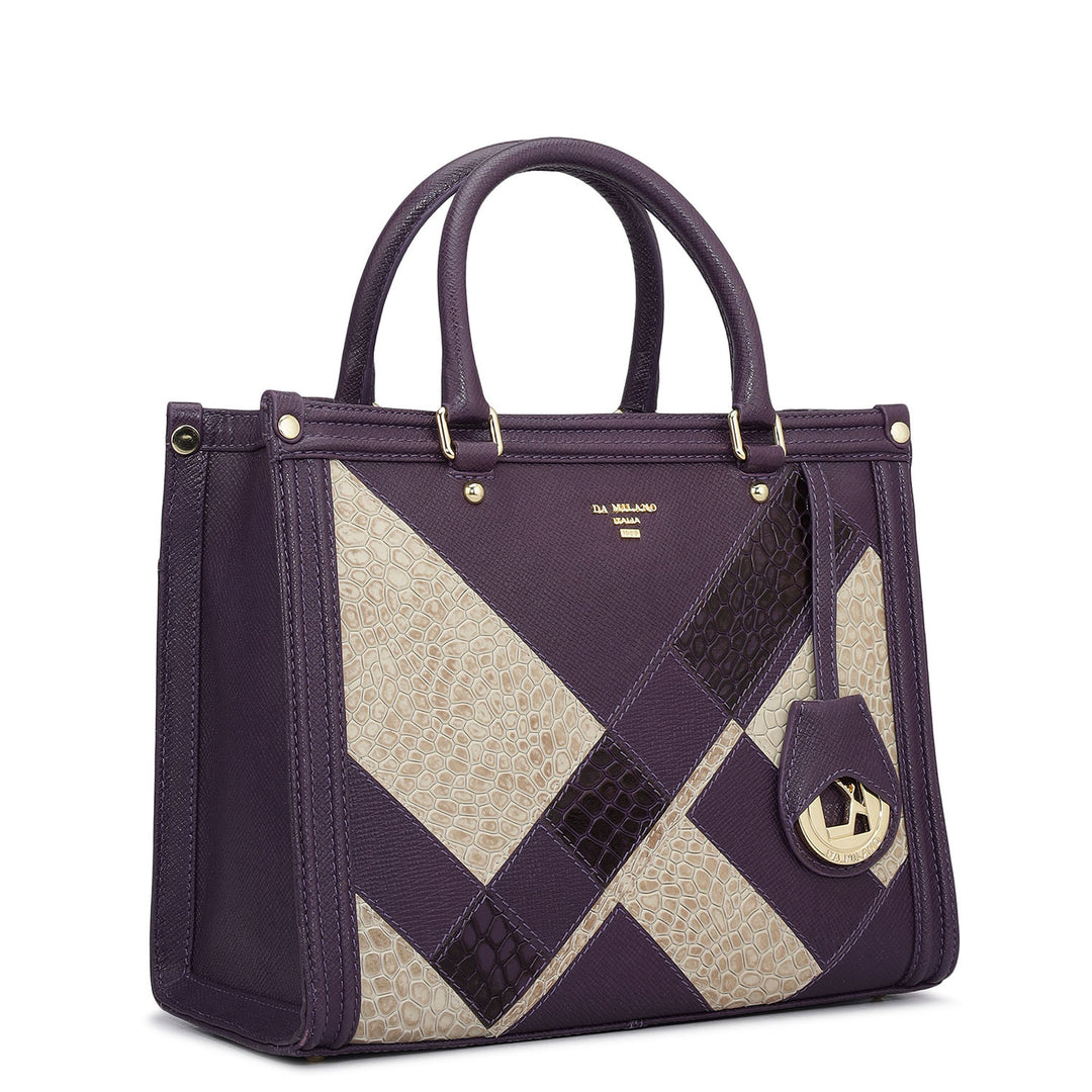 Modern Mosaic Franzy Leather Tote - Grapevine & Frost