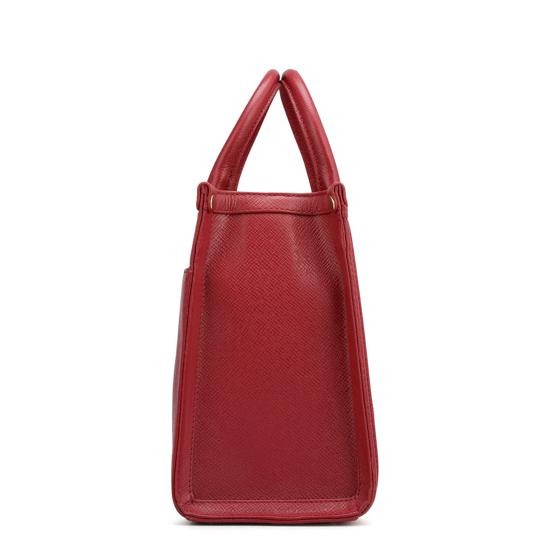 Modern Mosaic Franzy Leather Tote - Plumberry & Frost