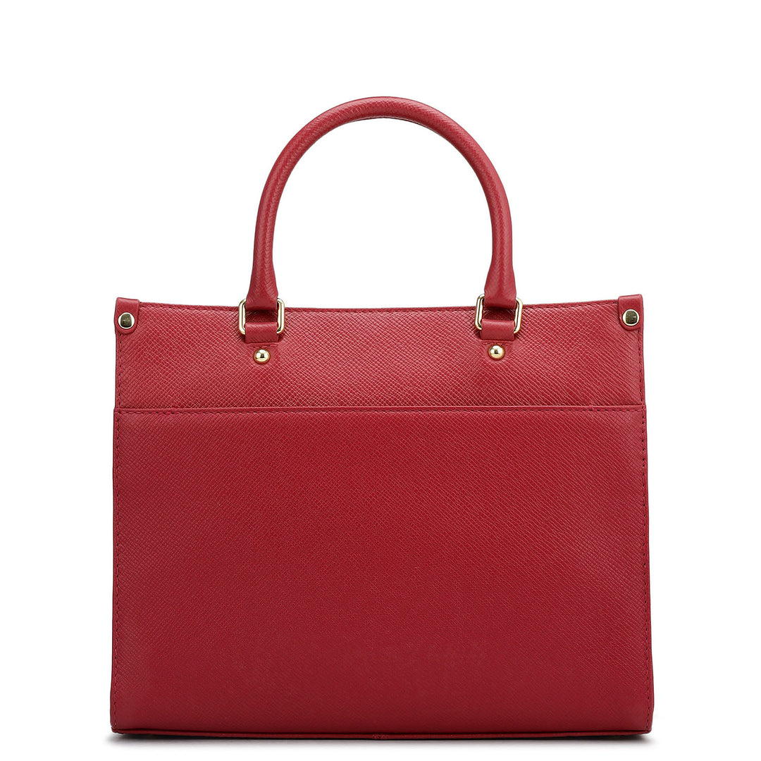 Modern Mosaic Franzy Leather Tote - Plumberry & Frost