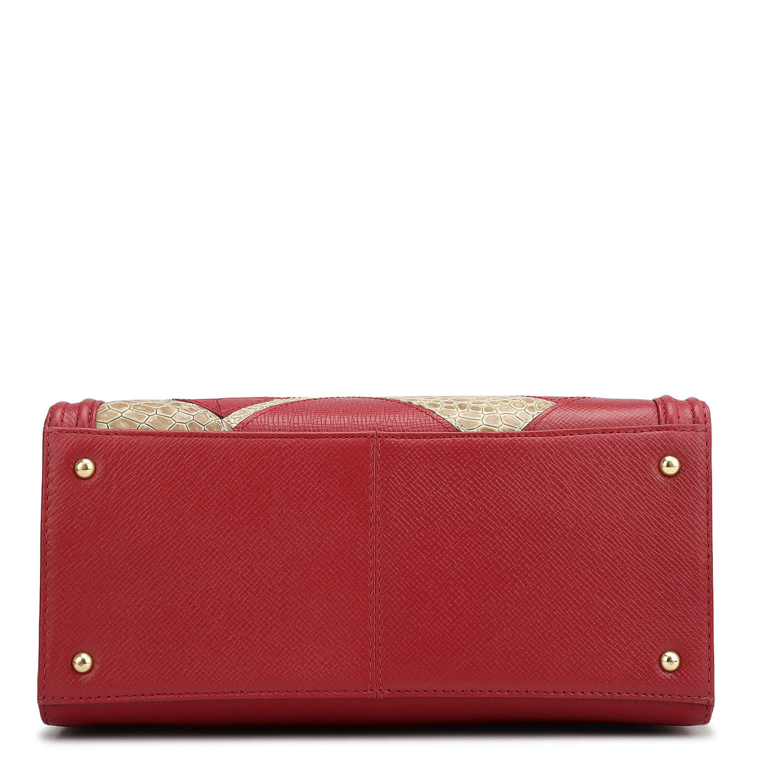 Modern Mosaic Franzy Leather Tote - Plumberry & Frost