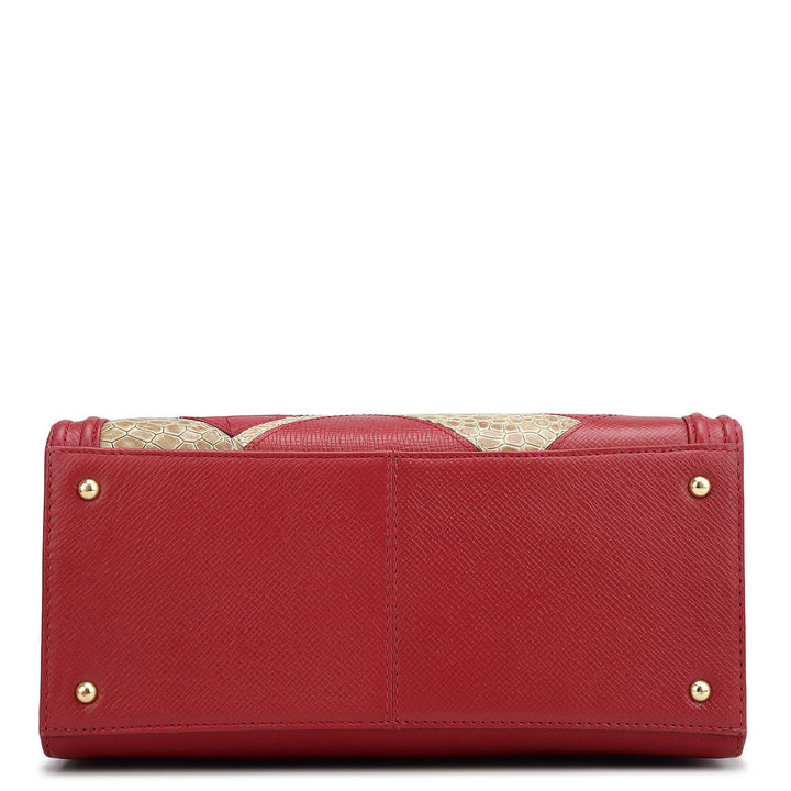 Modern Mosaic Franzy Leather Tote - Plumberry & Frost