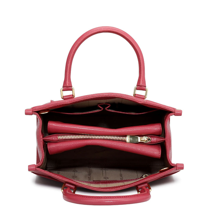 Modern Mosaic Franzy Leather Tote - Plumberry & Frost