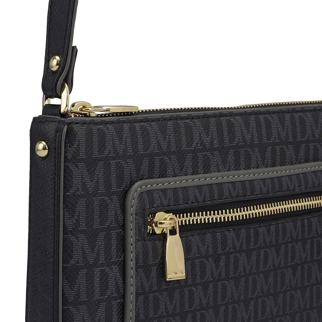 Small Monogram Leather Sling - Black