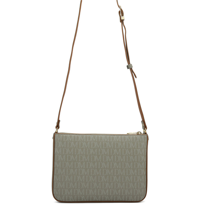 Small Monogram Leather Sling - Stone Grey