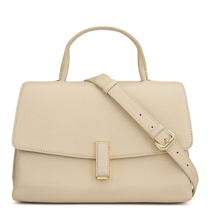 Small Wax Leather Satchel - Dove