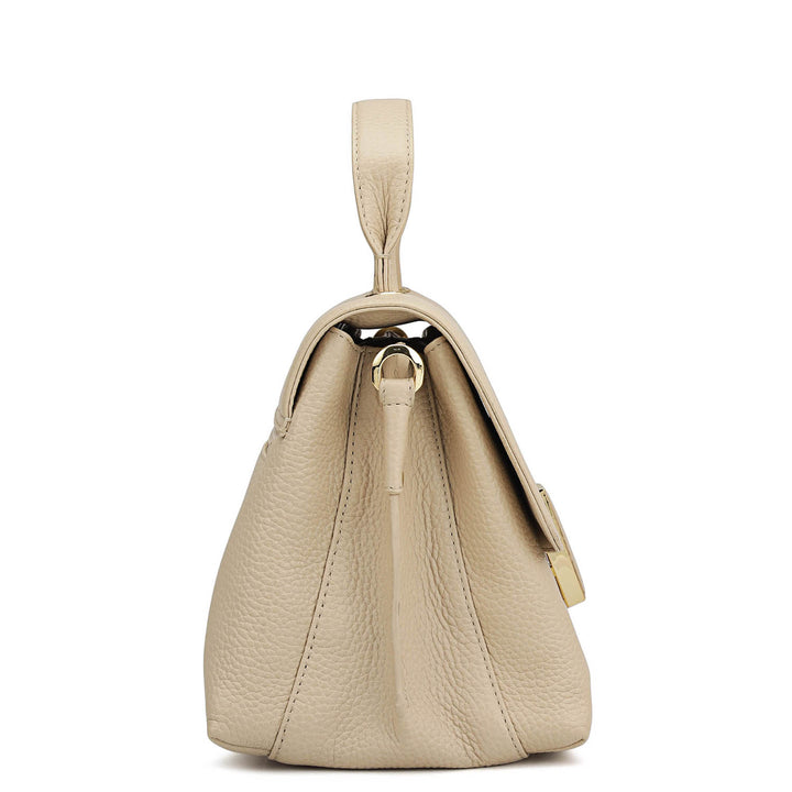 Small Wax Leather Satchel - Dove