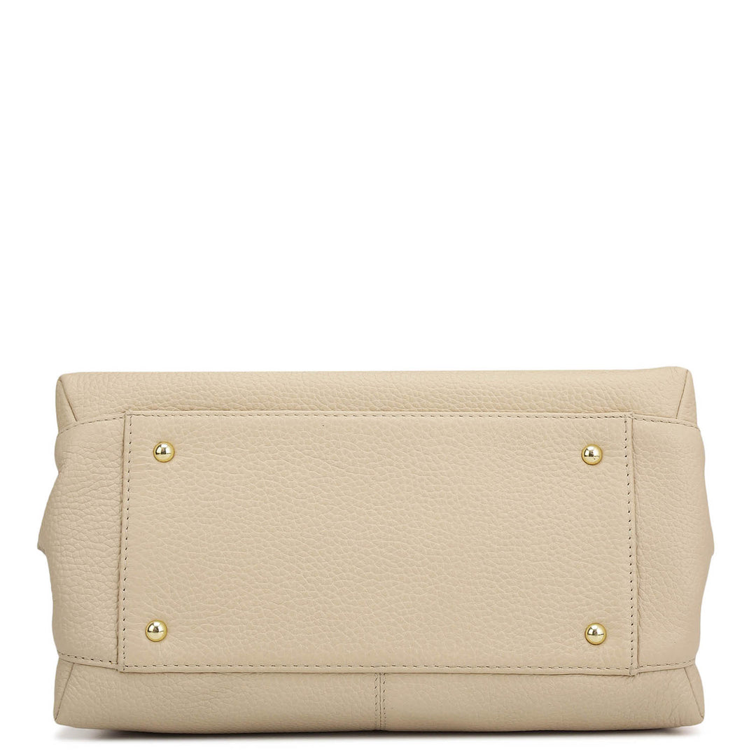 Small Wax Leather Satchel - Dove