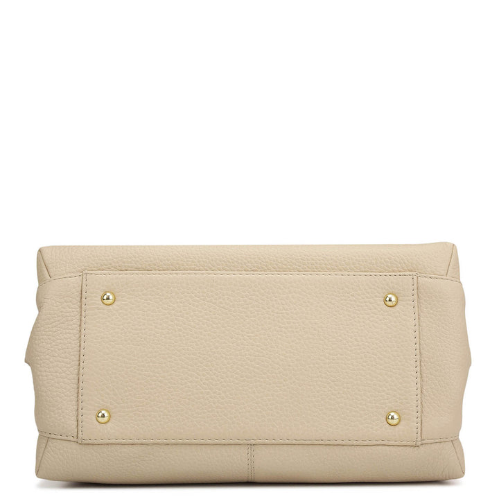 Small Wax Leather Satchel - Dove