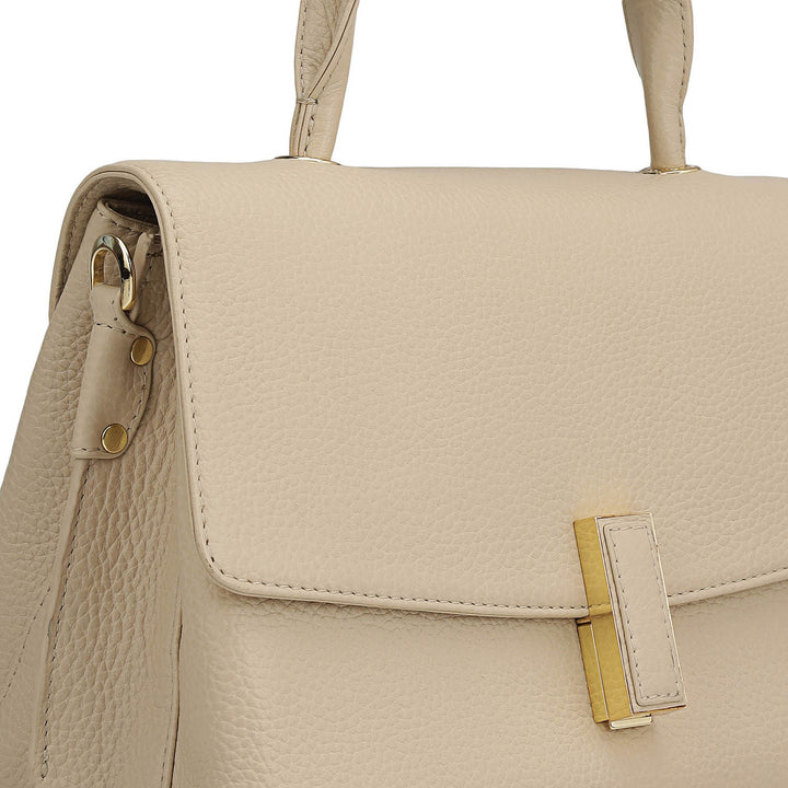 Small Wax Leather Satchel - Dove